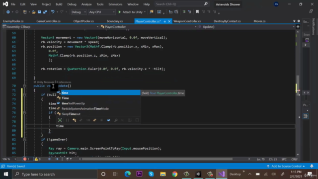 Unity Space Shooter Game Development tutorial using C# – Screenshot 4