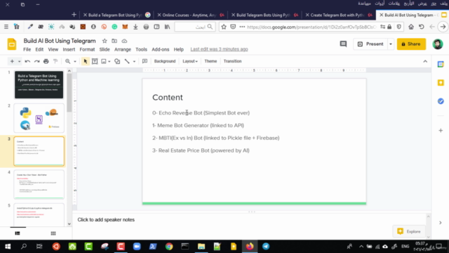 Build Telegram Bots Using Python & Machine learning بالعربي – Screenshot 2