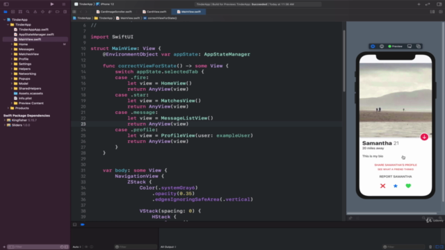 SwiftUI - Build Tinder Clone - SwiftUI Best Practices – Screenshot 2