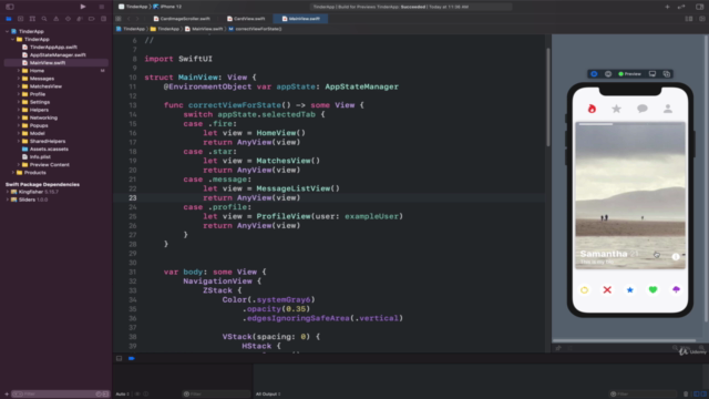 SwiftUI - Build Tinder Clone - SwiftUI Best Practices – Screenshot 4