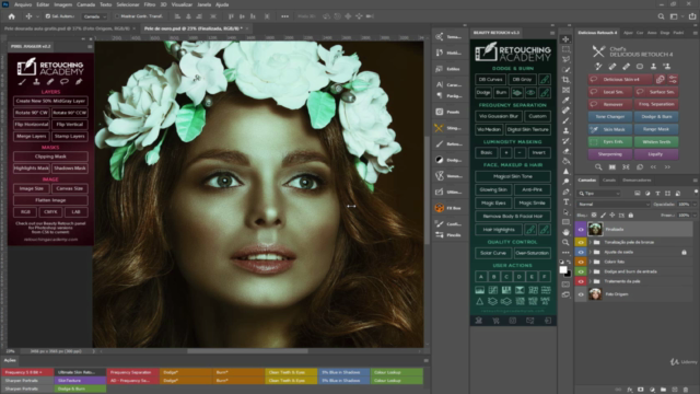 Tratamento de pele e tonalização metalizada no Photoshop. – Screenshot 1