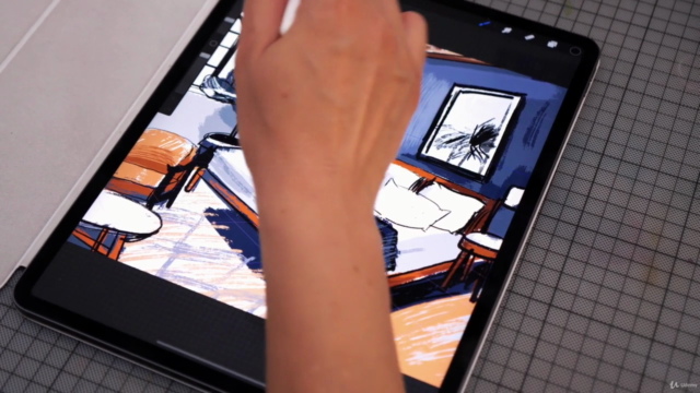 Интерьерный скетчинг в ProCreate – Screenshot 1