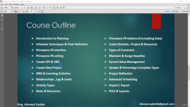 Planning Using Primavera P6 – Screenshot 1