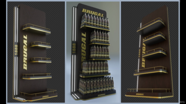 Modelado de Gondola para trade marketing en Blender 3D – Screenshot 2