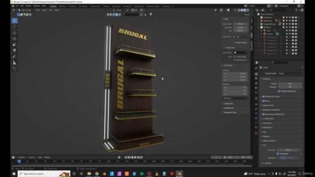Modelado de Gondola para trade marketing en Blender 3D – Screenshot 4