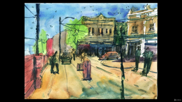 Simple Watercolor Streetscapes and Urban Landscapes – Screenshot 4