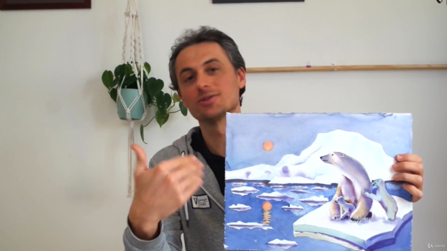 Eisbären-Familie in der Arktis mit Aquarell Malen – Screenshot 2