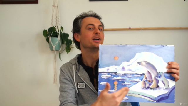 Eisbären-Familie in der Arktis mit Aquarell Malen – Screenshot 4