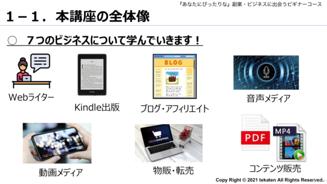 在宅副業マスターコース 7つの在宅副業から、あなたに「ぴったりな」ビジネスや副業を見つけよう! – Screenshot 4