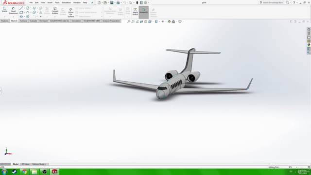 SOLIDWORKS: Gulfstream G550 – Screenshot 1