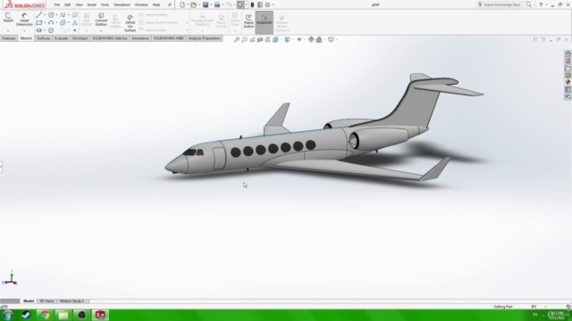 SOLIDWORKS: Gulfstream G550 – Screenshot 2