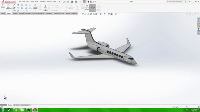 SOLIDWORKS: Gulfstream G550 – Screenshot 3