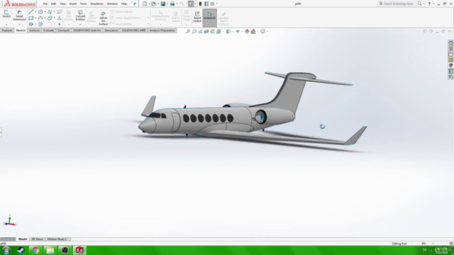SOLIDWORKS: Gulfstream G550 – Screenshot 4