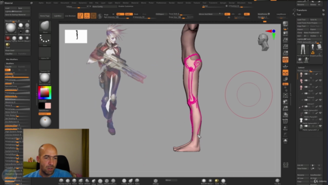 Stylized Cyberpunk girl in Zbrush course – Screenshot 2