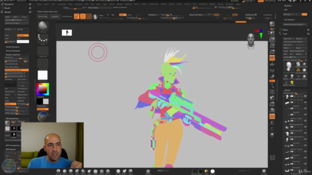 Stylized Cyberpunk girl in Zbrush course – Screenshot 4