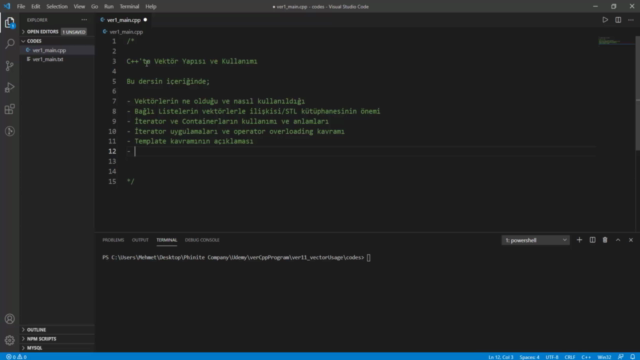 Vektörler | İleri Seviye C/C++ Programlama – Screenshot 2