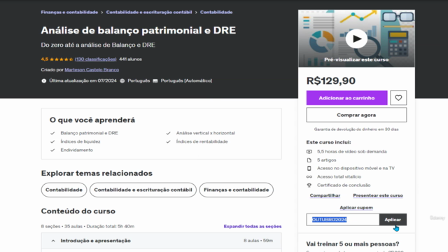 Análise de balanço patrimonial e DRE (Atualizado) – Screenshot 1