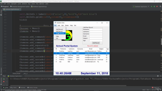 Python Database Design | Build A Database Management System – Screenshot 4