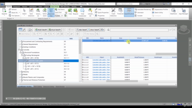 Navisworks 2021 Quantification Course – Screenshot 2