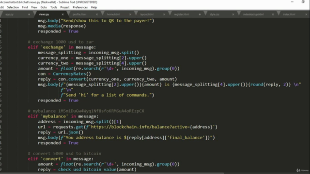 WhatsApp Bitcoin ChatBot w/ Python/Django, Twilio & AWS – Screenshot 4