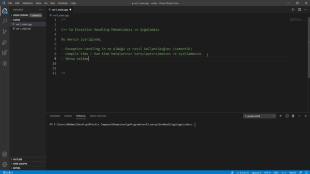 Hata Yakalama | İleri Seviye C/C++ Programlama – Screenshot 3