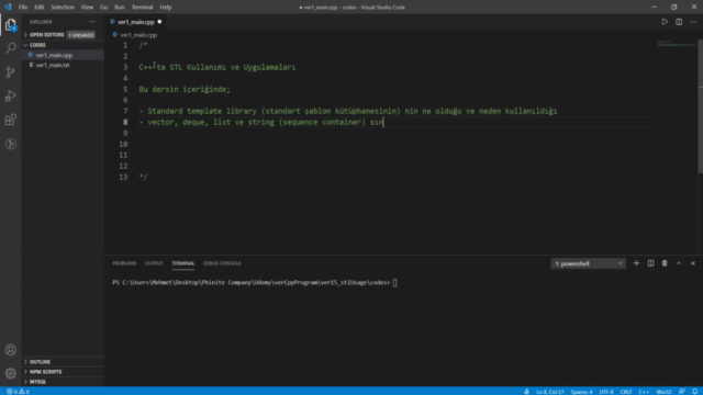 STL Kullanımı | İleri Seviye C/C++ Programlama – Screenshot 1