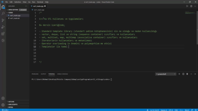 STL Kullanımı | İleri Seviye C/C++ Programlama – Screenshot 2