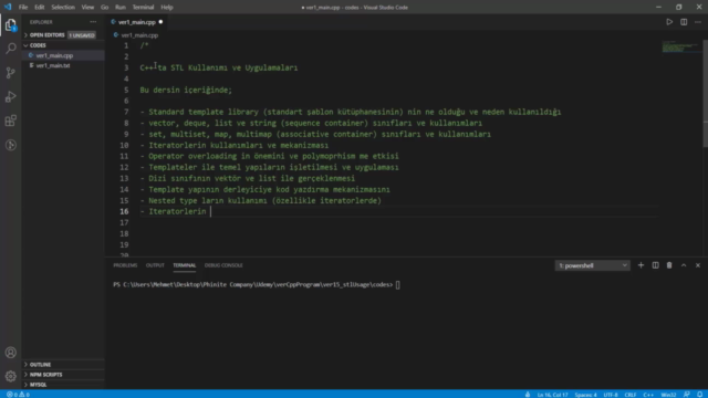 STL Kullanımı | İleri Seviye C/C++ Programlama – Screenshot 3