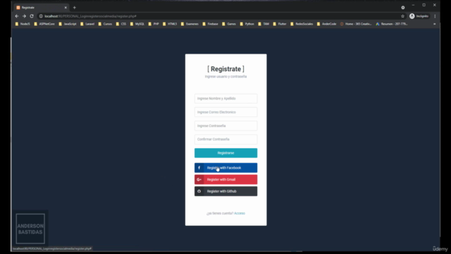 Registro y Login con Redes Sociales PHP, MySQL y Firebase – Screenshot 2