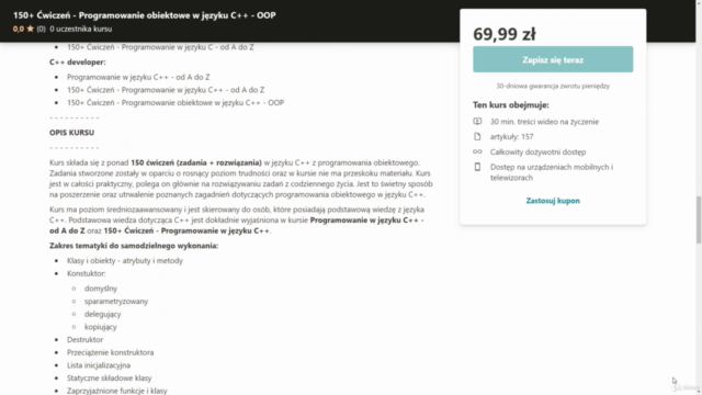 150+ Ćwiczeń - Programowanie obiektowe w języku C++ - OOP – Screenshot 2