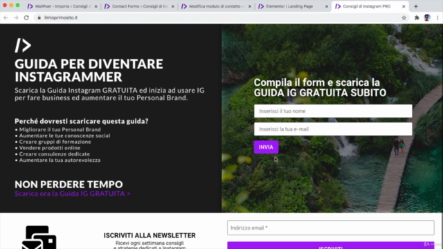 Come creare una Landing Page e una Newsletter con Wordpress – Screenshot 1