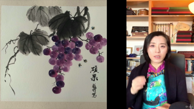 Relax With Chinese Painting - Grapes and Bees – Screenshot 1