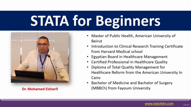 STATA for Beginners (Simplified in Arabic) – Screenshot 1