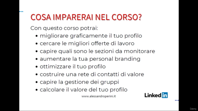 Impara ad usare Linkedin in modo professionale – Screenshot 2