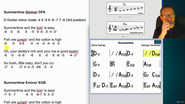 How to play a Minor song (Summertime) on a Major harmonica – Screenshot 4