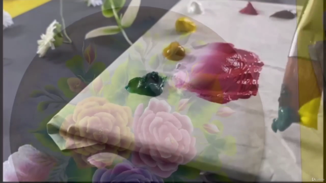 One stroke painting/ Roses on wooden board/ plumerias – Screenshot 1