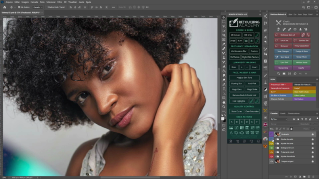 Tratamento de pele com uso de actions no Photoshop. – Screenshot 1