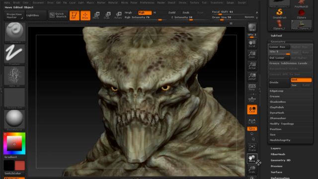 How to sculpt Creature Concept at ZBrush – Screenshot 2