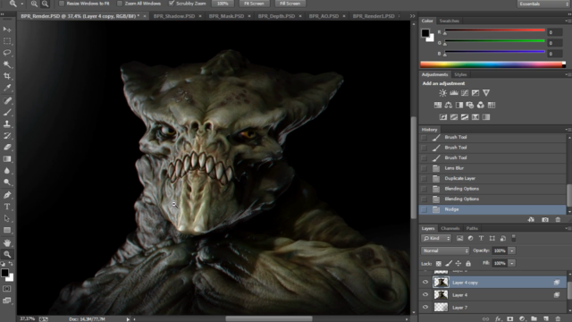 How to sculpt Creature Concept at ZBrush – Screenshot 4