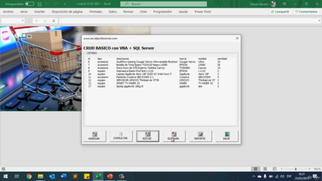 CRUD VBA + SQL Server + Reporte PDF – Screenshot 3