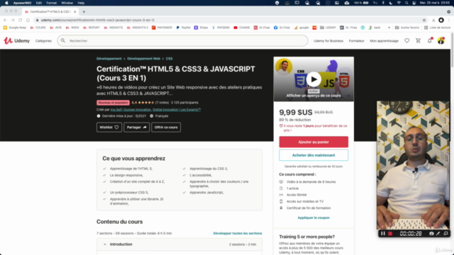 Certification HTML5 & CSS3 & JAVASCRIPT (Cours 3 EN 1) - Screenshot_01