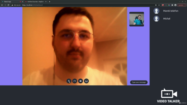 WebRTC 2021 Praktyczny Kurs. Zbuduj wideoczat z React – Screenshot 1