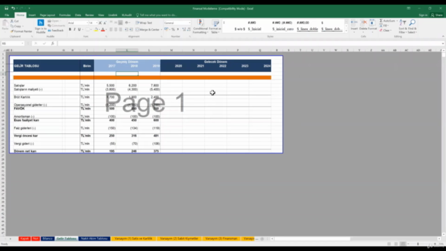 Excel'de Finansal Modelleme ve Proforma Finansal Tablolar – Screenshot 1