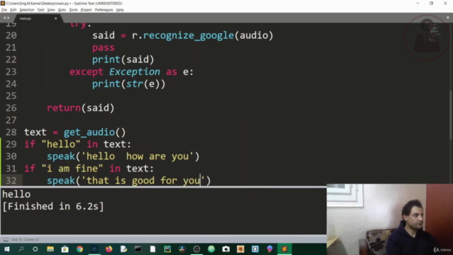 بناء مساعد صوتي بسيط بلغة بايثون – Screenshot 3