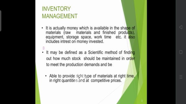 Inventory control techniques – Screenshot 1