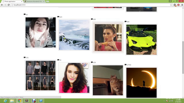 Build a photo web app using Instagram API in Node.js – Screenshot 1