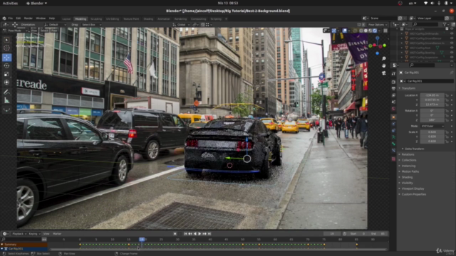Blender VFX Tutorial: Rig & Animate a Realistic Car in Real – Screenshot 1