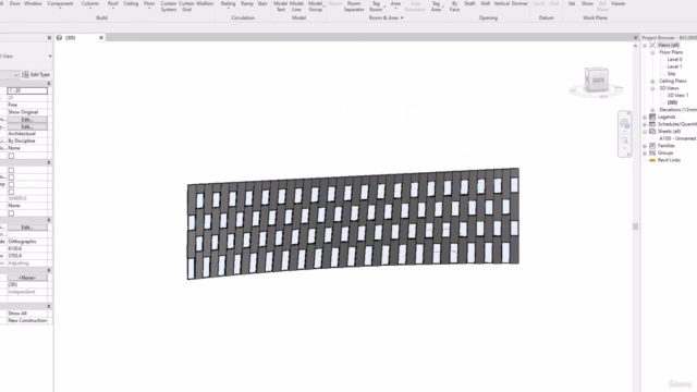 Revit Panelling 1 - Curtain Walls, Systems, Sloped Glazing – Screenshot 1