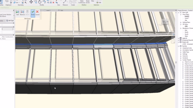 Revit Panelling 1 - Curtain Walls, Systems, Sloped Glazing – Screenshot 3