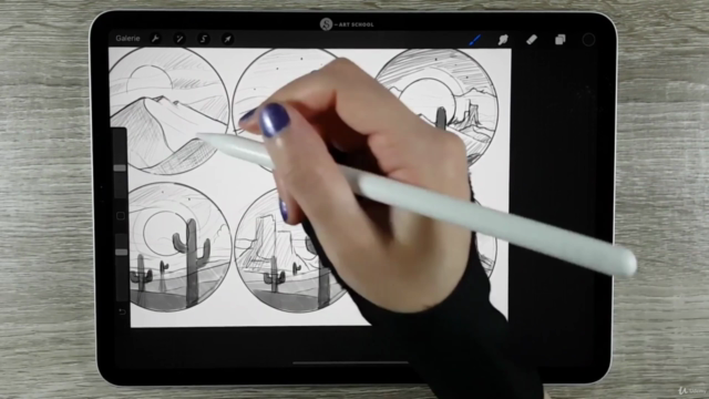 Landschaften digital zeichnen lernen im Vektor-Stil – Screenshot 3